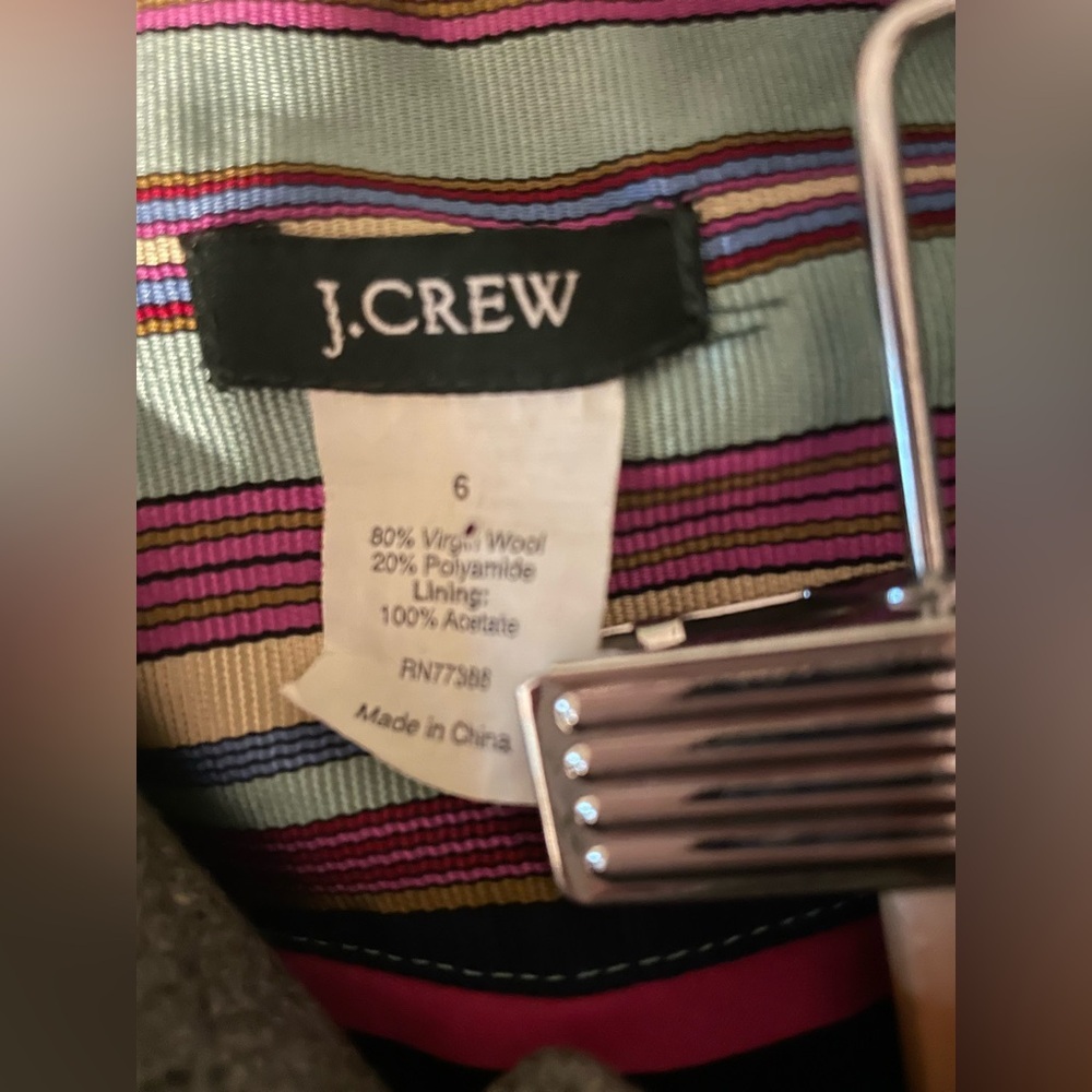 J. Crew Gray Wool-Blend Pea Coat with Belted Waist - Picture 6 of 14